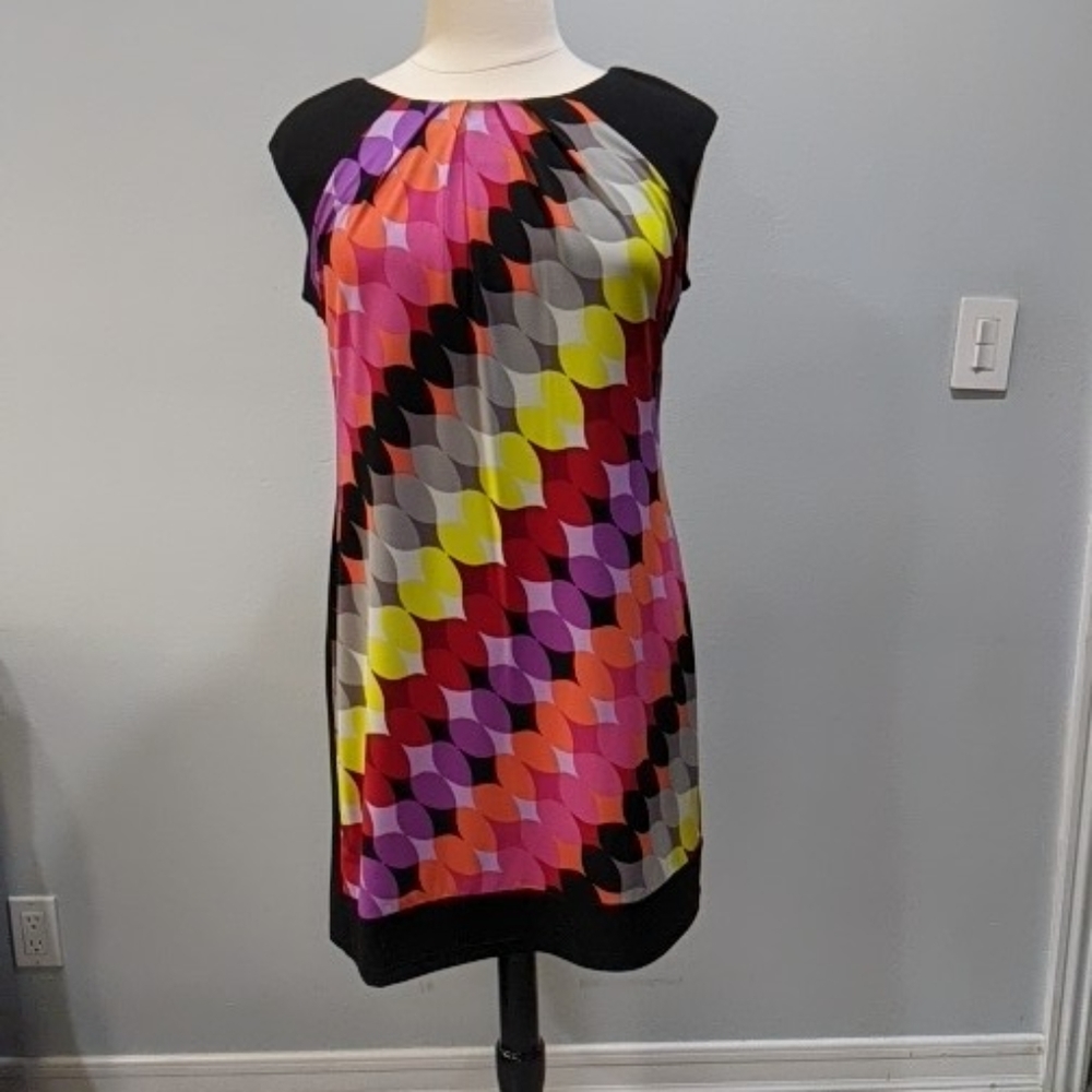 London Times Colorful Short Cocktail Dress
